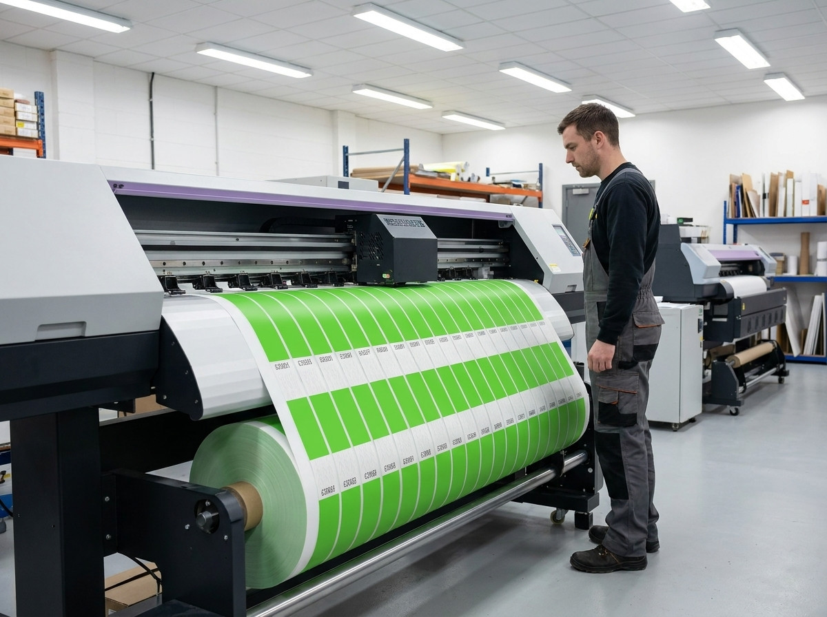 Productieproces van gepersonaliseerde Tyvek-armbanden in een professionele drukkerij
